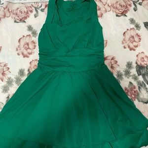 Chic Asymmetrical Emerald Dress